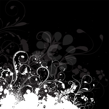 Abstract floral design on a grunge background