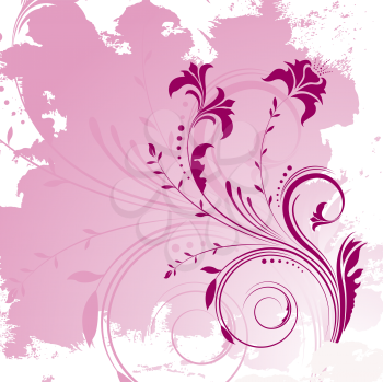 Decorative floral design on a grunge style background