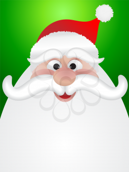 Christmas background with cartoon santas face