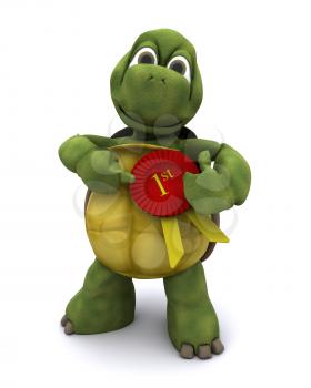 3D Render of a Tortoise with a rosette