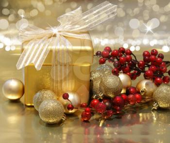 Royalty Free Clipart Image of Christmas Items