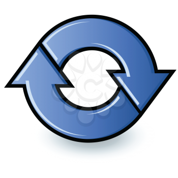 Royalty Free Clipart Image of Blue Refresh Arrows 