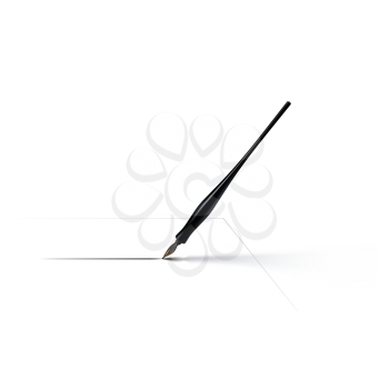 Royalty Free Clipart Image of the Pen Writing Calligraphy