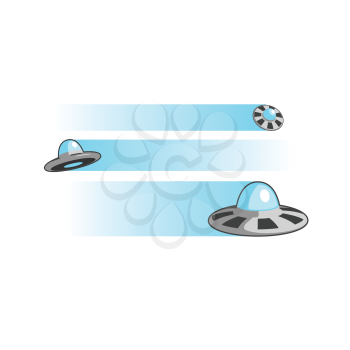 Royalty Free Clipart Image of UFOs