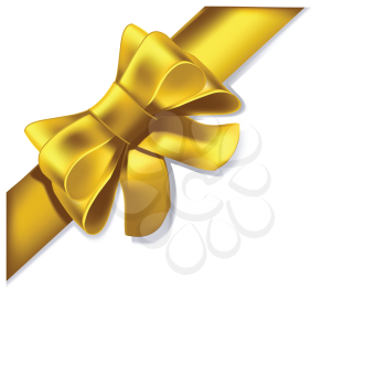 Royalty Free Clipart Image of a Yellow Ribbon