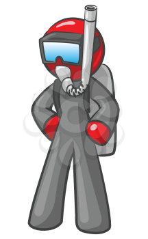Royalty Free Clipart Image of a Diver