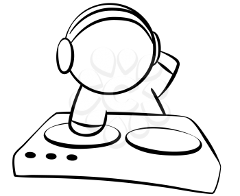 Royalty Free Clipart Image of a DJ