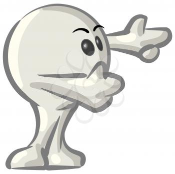 Royalty Free Clipart Image of a Round Character with Arms Stretched Out