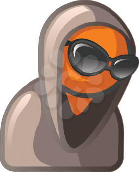 Orange Man looking cool and mysterious, sunglasses and hoodie.