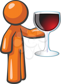Royalty Free Clipart Image of a Person With a Wineglass