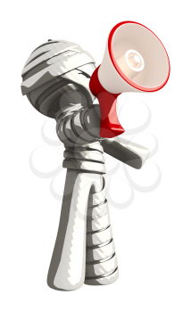 Mummy or Personal Injury Concept Shouting Through Megaphone