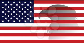 Royalty Free Clipart Image of an American Flag With an Eagle Shadow