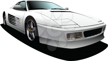 Royalty Free Clipart Image of a White Sports Car