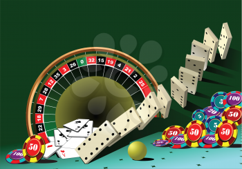 Royalty Free Clipart Image of Casino Items