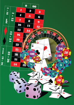 Royalty Free Clipart Image of Casino Elements