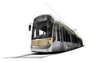 Royalty Free Clipart Image of a City Tram