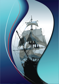 Royalty Free Clipart Image of a Clipper Ship