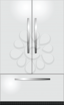 Royalty Free Clipart Image of a Double Refrigerator and Freezer