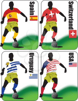 Royalty Free Clipart Image of the Four World Cup Final Teams of 2008