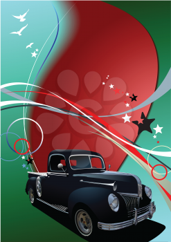Royalty Free Clipart Image of an Old Pickup
