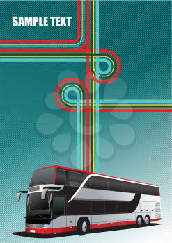 Royalty Free Clipart Image of a Bus on a Background 