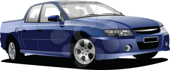 Royalty Free Clipart Image of a Pickup Truck