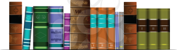 Royalty Free Clipart Image of a Shelf of Books