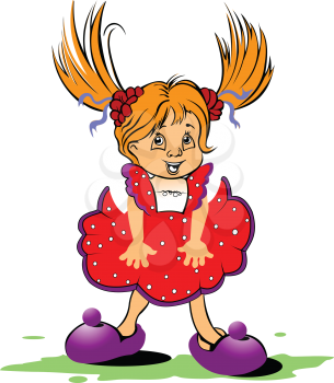 Royalty Free Clipart Image of a Red-Haired Girl