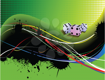 Royalty Free Clipart Image of a Background With Dice