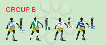 Royalty Free Clipart Image of Group B in the World Cup