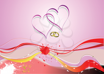 Cover for Valentine`s Day with hearts image. Vector