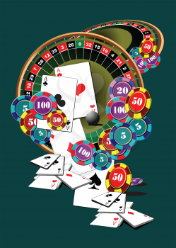Royalty Free Clipart Image of Casino Elements