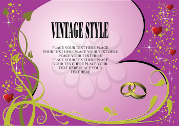 Royalty Free Clipart Image of a Romantic Background With Wedding Bands
