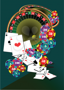 Royalty Free Clipart Image of Casino Items