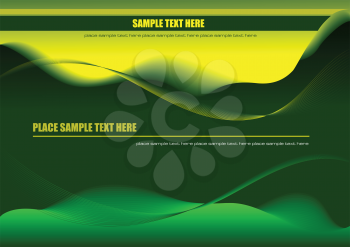 Royalty Free Clipart Image of a Wavy Green and Yellow Background