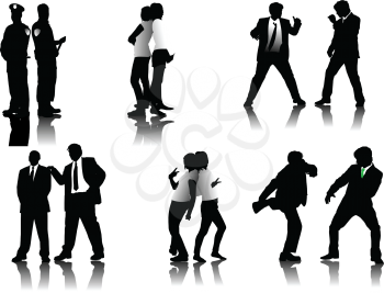 Royalty Free Clipart Image of a People Silhouettes