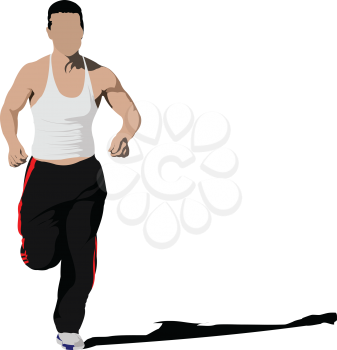 The running man. Vector illustration