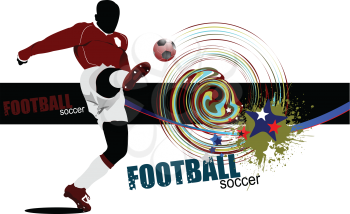 Poster Soccer football player. Colored Vector illustration for designers