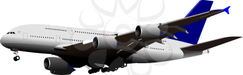 Landing Airplane . Vector illustration for designers