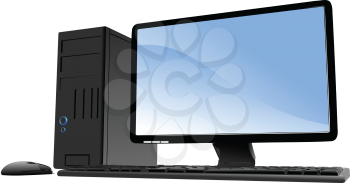 Vector illustration of desktop PC or server station. Mac.
