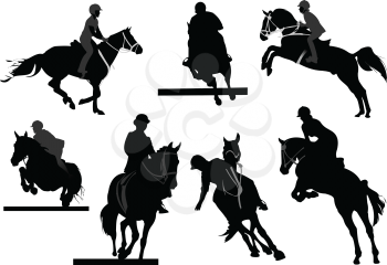 Horse riders silhouettes. Vector illustration