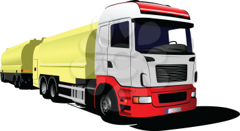 Truck with trailer isolated on white background vector illustration