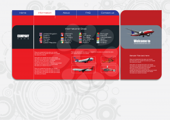 Red background with aircraft images (page or site background)