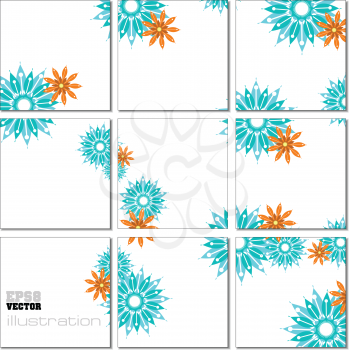Vector Illustration geometrical mosaic pattern in blue tones