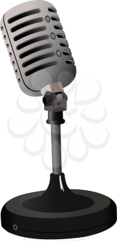 Vintage Microphone image on white background. Vector illustration