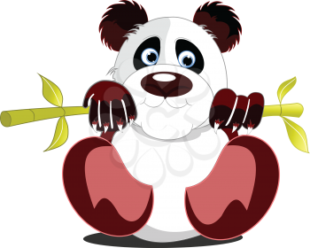 Little sitting panda. Vector illustration