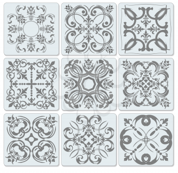 Decorative finishing ceramic tiles. Vector illustration