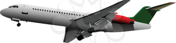 Airplane on the air. Vector illustration