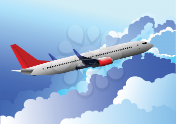 Aairplane in air. vector illustration