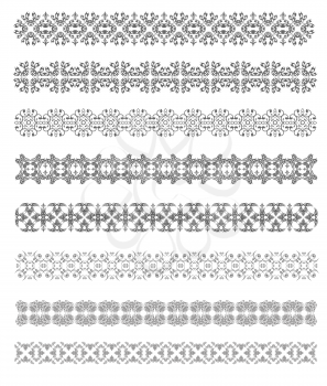 Collection of Ornamental Rule Lines in Different Design styles. Vector illustration